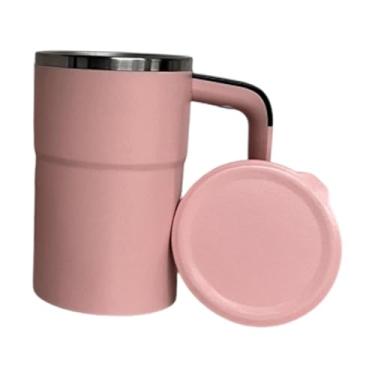 Imagem de ＫＬＫＣＭＳ Caneca de café com misturador automático, portátil e multifuncional, para chá, leite, bebidas, chocolate quente e academia, Rosa