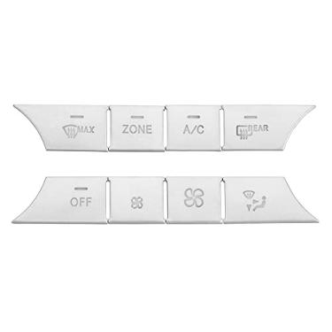 Imagem de CYCDIY Decalque de botão de ar condicionado para console central prateado Aquecedor CA capa de acabamento de botão de controle climático compatível com Mercedes Benz C Class W204 2011-2014 /GLK X204