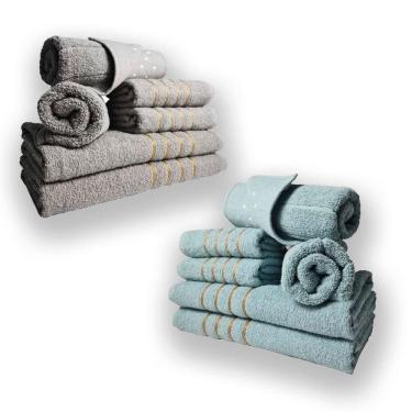 Imagem de Jogo De Toalhas 12pcs - 4 Banhos 4 Rosto 4 Tapetes Cz+vd