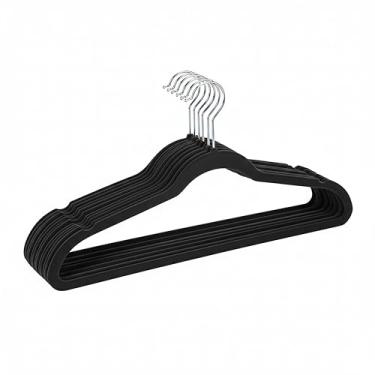 Imagem de Simplify 10 cabides de veludo super finos para abraçar, preto