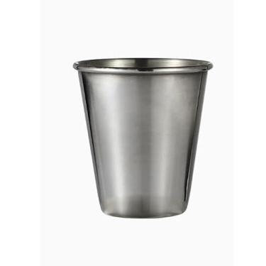 Imagem de 1 pç copo de acampamento ao ar livre utensílios de mesa copos de viagem de aço inoxidável com estojo copos de cerveja para piquenique e churrasco copo portátil de café (80 ml)