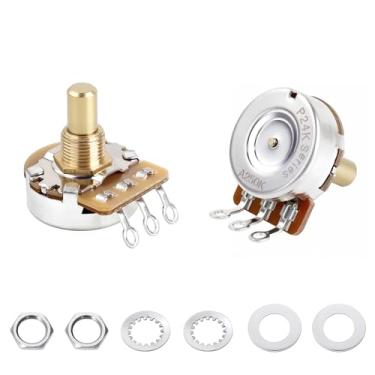 Imagem de Banworks Latão A250K Imperial 9,5 mm Rosca Tamanho Completo Potenciômetro Sólido Eixo Curto (15,9 mm Comprimento) Áudio Taper Guitarra Elétrica Potenciômetro para Gibson Les Paul/SG Fender Strat/Tele