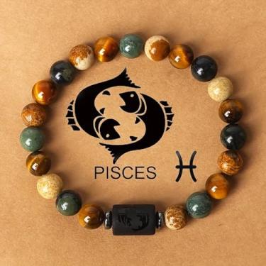 Imagem de Pulseiras do zodíaco para adultos, série 12 constelações, pulseira de corrente ajustável com signos do zodíaco, presente personalizado para homens e mulheres, One Size, Pedra, Sem Pedra Preciosa
