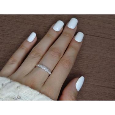 Imagem de Anel Aparador Prata 925 com Micro Zircônia - Prata de lei (925), Branc