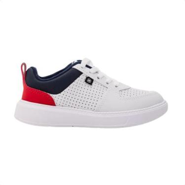 Imagem de Tênis Casual Infantil Molekinho Em Napa Branco, Branco, Vermelho, Mari
