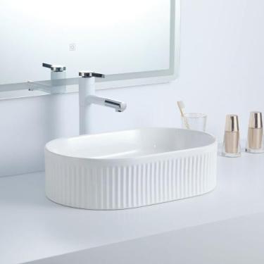 Imagem de Cuba Deend De Cerâmica Ovale RigaLuce Banheiro 49x31x13cm