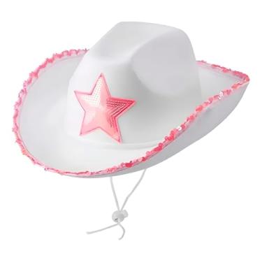 Imagem de Chapéu Country Branco com Estrela | Estilo Cowgirl para Festa, Fantasia, Rodeio e Looks Temáticos