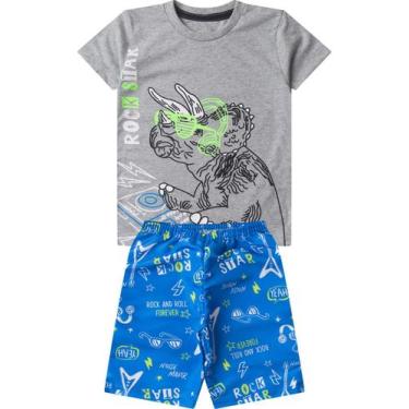 Imagem de Conjunto Infantil Menino Curto Estampado Select Cinza, 4, Cinza