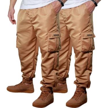 Imagem de Kit 2 Calça Jogger Bolsos Cargo Corta Vento Masculina Skate - Hunter C