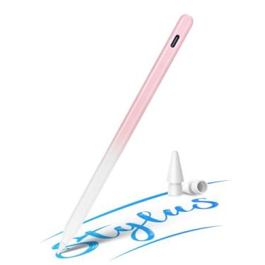 Imagem de Lápis para Apple iPad Pencil 2ª geração com carregamento magnético sem fio, caneta Stylus de 2ª geração para iPad 6th-A16 11th/ Mini/Air/Pro, rejeição da palma, sensibilidade de inclinação, rosa