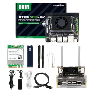 Imagem de Yahboom Jetson Orin Nano 8GB SUB Developer Kit baseado no módulo NVIDIA com caixa acrílica de unidade de estado sólido de 128G fornece cursos ROS (Orin Nano 8GB SUB Basis Kit)