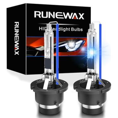 Imagem de RUNEWAX Lâmpadas HID Xenon D2R para Subaru XV Crosstrek Impreza STi 2012 2013 2014 2015 2016 2017 Faróis 35W 8000K Azul Branco Atualização Stock 4300K D2RC1 Light, Pacote com 2