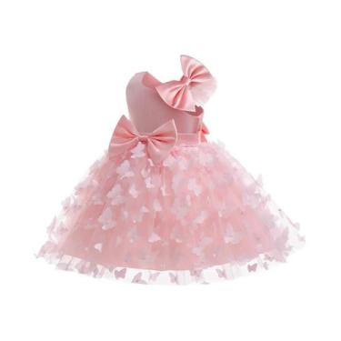 Imagem de Vestido De Casamento Branco Para Meninas Com Laço E Tutu Borboleta Par