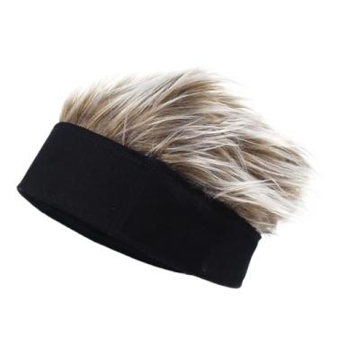 Imagem de Peruca masculina e feminina, divertida, touca de cabelo curto, macia, festa, ao ar livre, divertida, unissex, confortável (preto café)