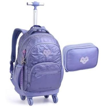 Imagem de Kit Mochila Rodinhas Estojo Feminina Matelassê ColorUp-Feminino