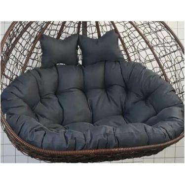 Imagem de Almofadas grossas e laváveis ​​para substituição de cadeiras suspensas em formato de ovo, almofadas para cadeiras de balanço duplas, almofadas para cadeiras de rede suspensas.