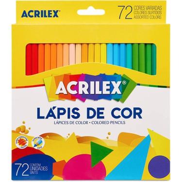 Imagem de Lápis de Cor, Sextavado, 72 Cores, Acrilex