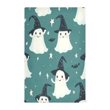 Imagem de xigua Conjunto de 1 panos de prato de cozinha fofos de fantasmas de desenho animado, toalhas de cozinha de secagem rápida altamente absorventes para limpeza de pratos e limpeza à mão, 71 x 45 cm