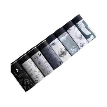 Imagem de Shorts Boxer De Algodão plus Size Para Homens, Pacote Com 8 Peças, Rou