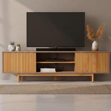 Imagem de Rack para TV até 65 Polegadas em Madeira Maciça e MDF 180cm de Lavie -