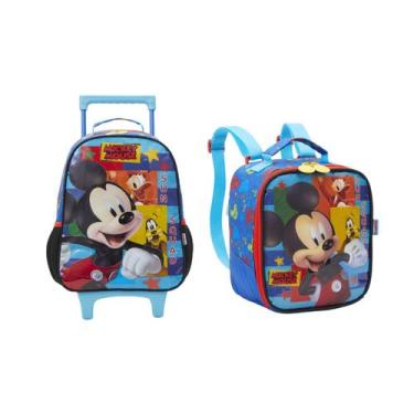 Imagem de Kit Mochila com Rodas 16 Lancheira Mickey X1 - Xeryus