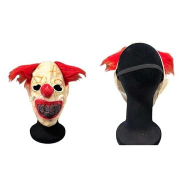 Imagem de Máscaras de Terror de Palhaços Assassinos e Zumbi, Borracha Flexível, Detalhes Realistas, para Halloween e Festas, 30x18x20cm, Modelos Variados (Palhaço PAV)