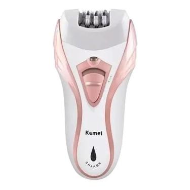 Imagem de Máquina de Depilação com Cabeça Lavável, Recarregável, Inclui Cabeça Barbeadora, Depiladora e Removedor de Calos, para Pernas e Virilha