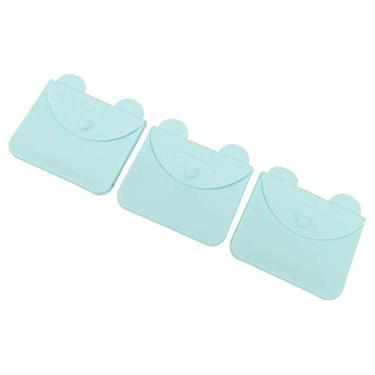 Imagem de Caixa de armazenamento de envelope de silicone Bolsa selada portátil ecológica à prova de poeira Organizador de clipe de armazenamento temporário para pequenos acessórios em (Verde)