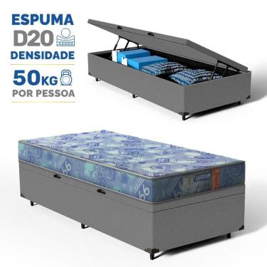 Imagem de Cama Box Baú com Colchão Gazin de Espuma D20 Supreme Solteiro 78cm