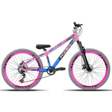 Imagem de Bicicleta aro 26 KOG Freeride Kit Single Pneus Flame, Rosa, Azul 6