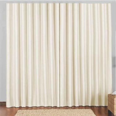Imagem de Cortina 2 Mts Sala Quarto Blackout Para Trilho Comum - Bege