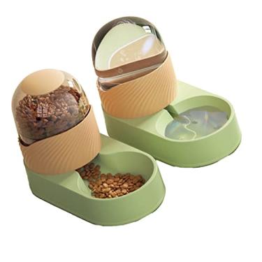 Imagem de Acouto Conjunto de Dispensador Automático de água para Animais de Estimação - Comedouro Removível Transparente e Bebedouro para Cães e Filhotes, Capacidade de 2.000 Ml, para Usar e Limpar, Projetar