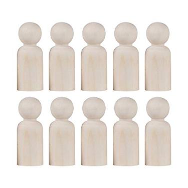 Imagem de 20 peças de bonecas de madeira sem pintura para artesanato DIY, figuras em branco de 35 mm, 43 mm, 55 mm, 65 mm, para pintura criativa e decoração (homem 65 mm)