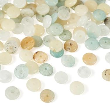 Imagem de Craftdady 180 peças de contas de pedras preciosas naturais 6 mm Rondelle contas soltas contas de pedra natural branca opala africana flor amazonita contas de cristal de quartzo para colares, pulseiras