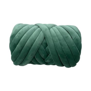 Imagem de Fio Super Veludo Grosso 1KG 1000G Branco Para Tricô Manual, Cobertores