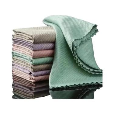 Imagem de Panos De Limpeza De Microfibra Sem Fiapos Para Janelas, Vidros, Espelh