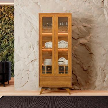 Imagem de Cristaleira Adega Reflecta 2 Portas De Vidro C- Led - Mavaular Naturalle