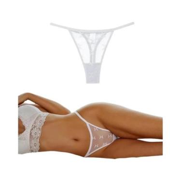 Imagem de Calcinha Sexy Feminina De Cintura Baixa Em Tule, Cor Sólida, T-back, T