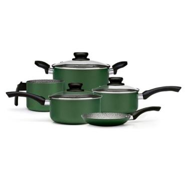 Imagem de Jogo De Panela Panelux Maximum Stone Verde Antiaderente 5 peças
