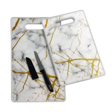 Imagem de Conjunto 2 Tábuas de Corte com Faca Kit para Cozinha Legumes Carnes So