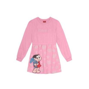 Imagem de Vestido infantil menina Turma da Mônica Brandili Rosa-Feminino