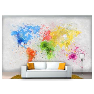 Imagem de Papel De Parede Mapa Mundi Tinta Continentes  Nmu15