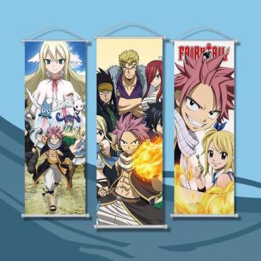 Imagem de Arte de parede Fairy Tail 3 painéis em tela Scroll 25x70cm - taiyuanke