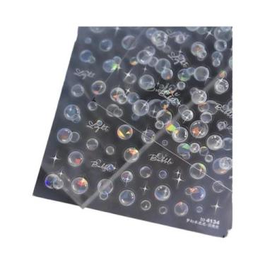 Imagem de Adesivos De Unha De Natal Com Floco De Neve Rosa, Decalques De Unha 5D