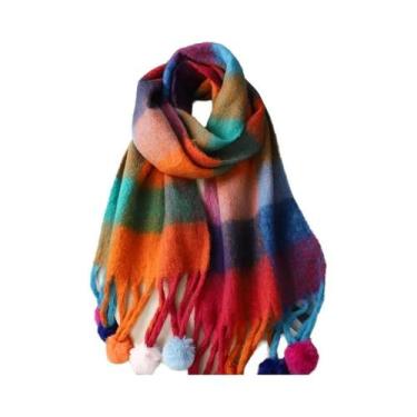 Imagem de Cachecol De Luxo Feminino Em Cashmere, Grosso E Quente, Clássico Com F