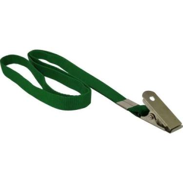 Imagem de Cordão para Crachá Tecido Verde c/Presilha Jacaré 10un Mares