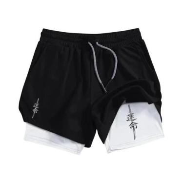 Imagem de Shorts Masculinos De Corrida De Secagem Rápida Com Bolso Para Celular 