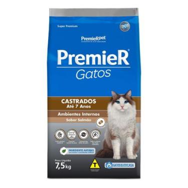 Imagem de Ração Premier Gatos Castrado 6 meses a 6 anos sabor Salmão 7,5 Kg - PR