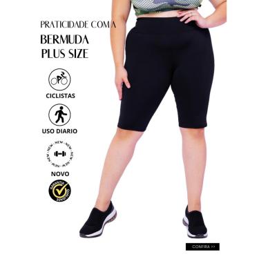 Imagem de Bermudas Plus Size Wolfox Academia Ou Dia A Dia Cintura Alta Feminina-Feminino