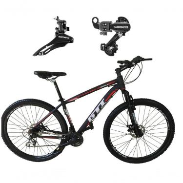 Imagem de Bicicleta Aro 29 Gti Roma 21v Freio Disco Câmbios Shimano Garfo Suspensão - Preto-verme...